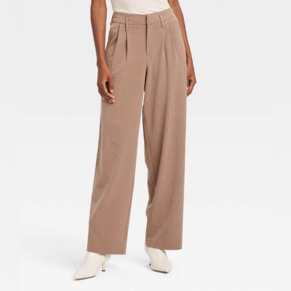 A new day straight fit trouser pants pleated khaki size 14